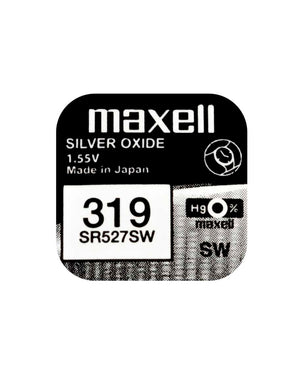 SR527SW Maxell 1.55v Silver Oxide Watch Battery (319, D319, 615, SB-AE, 280-60, GP319, SR64) Maxell Watch Batteries - SR Silver Oxide Batteries The Lamp Company - The Lamp Company