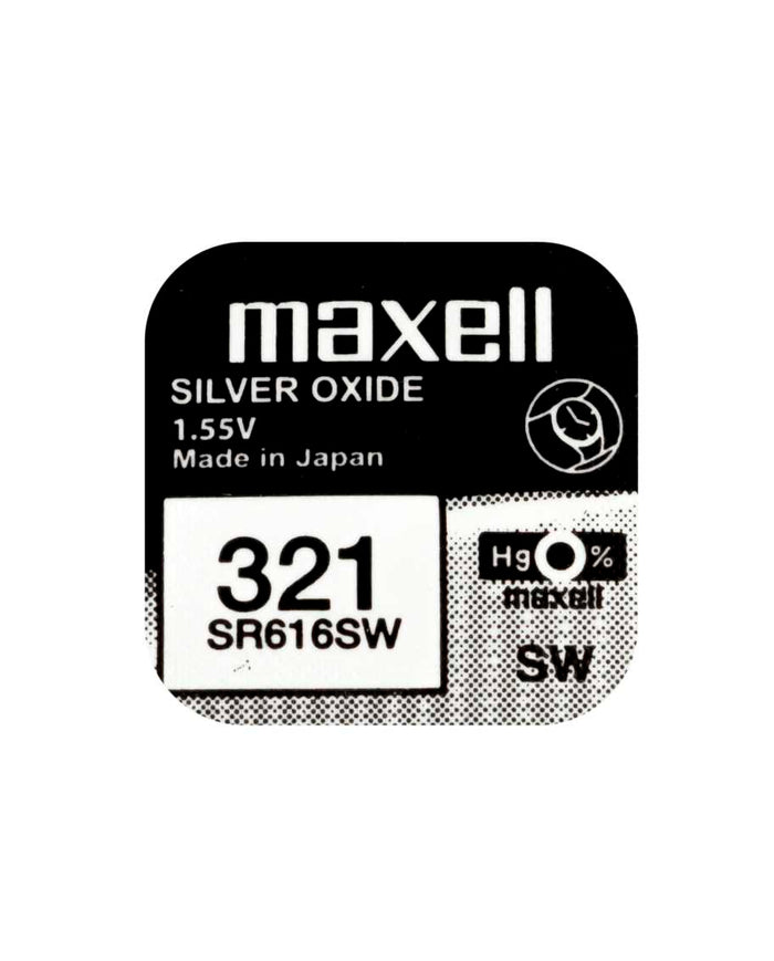 SR616SW Maxell 1.55v Silver Oxide Watch Battery (321, GP321, 611, V540, D321, SB-AF, 280-73, SR65)