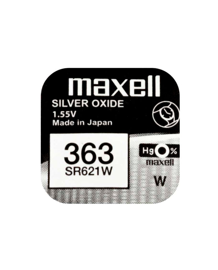 SR621W Maxell 1.55v Silver Oxide Watch Battery (363, D363, 280-70, SR60)