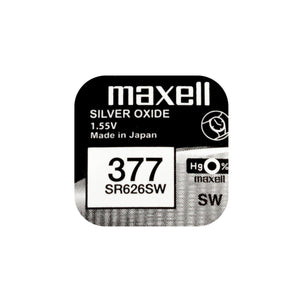 SR626SW Maxell 1.55v Silver Oxide Watch Battery (377, D377, BA, V565, 606, SB-AW, 280-39, SR66) Maxell Watch Batteries - SR Silver Oxide Batteries The Lamp Company - The Lamp Company