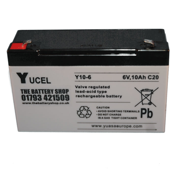 Y10-6 Yuasa Yucel 6v 10Ah Lead Acid Battery