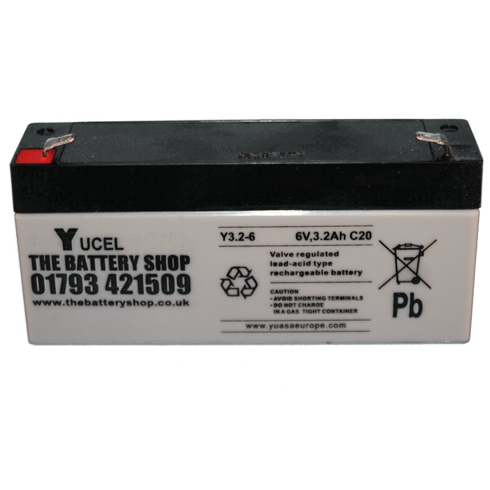 Y3.2-6 Yuasa Yucel 6v 3.2Ah Lead Acid Battery