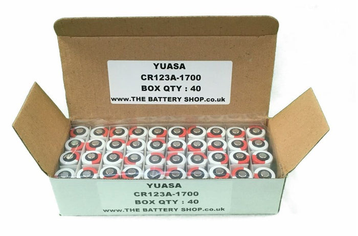 Yuasa CR123A 3v Lithium Battery (Bulk box of 40)